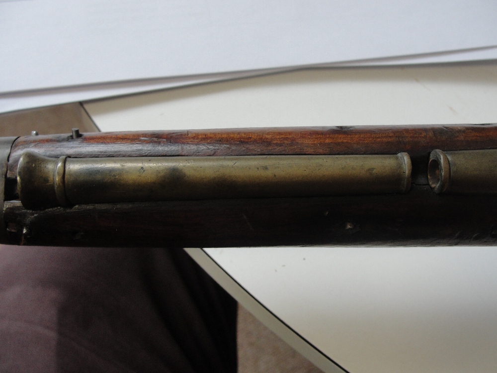 A 19th century flintlock carbine engraved to the lock plate with a crown above "GR", with Victoria - Image 6 of 9