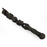 A Hemba shaman short staff with pointed finger, Democratic Republic of the Congo,