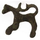 A Viking bronze horse pendant, 2.5 x 3cm.