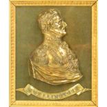 A late 19th century commemorative bronze plaque depicting the profile bust of the Duke of