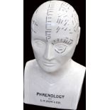 An ornamental bust for the study of Phrenology by L. N. Fowler, height 30cm.