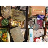 A collection of vintage tins to include "Afrikander" tobacco and various tobacco and biscuit tins,