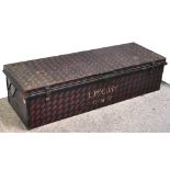 A large metal box of rectangular form with carrying handles inscribed "L.M.McClure R.N.R.R.