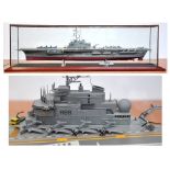 A detailed scale model of the French aircraft carrier "Foch",