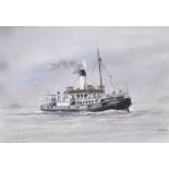 D. WILSON; watercolour "Wallasey Mersey Ferries", signed and inscribed, 26.