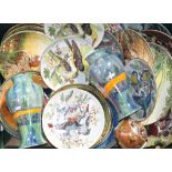 A collection Rockwells "American Dream" themed plates and a quantity of Japanese collectors plates.