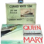 The Queen Mary; a group of collectibles including a White Star jigsaw puzzle by Chad Valley,