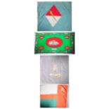 Four Omani flags to include a silk embroidered example and two with rope attachments (4).