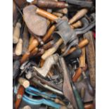 A good quantity of vintage tools to include cobblers' lasts, leather working tools, chisels,