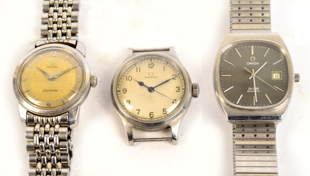 OMEGA; a 1950s stainless steel military manual wind wristwatch,