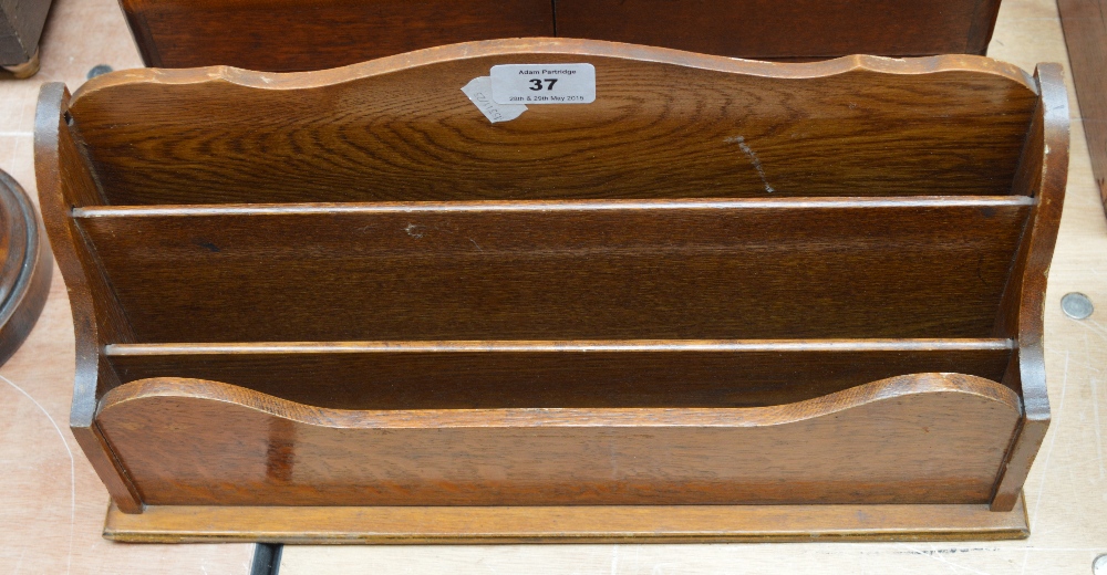 An oak stationery rack.