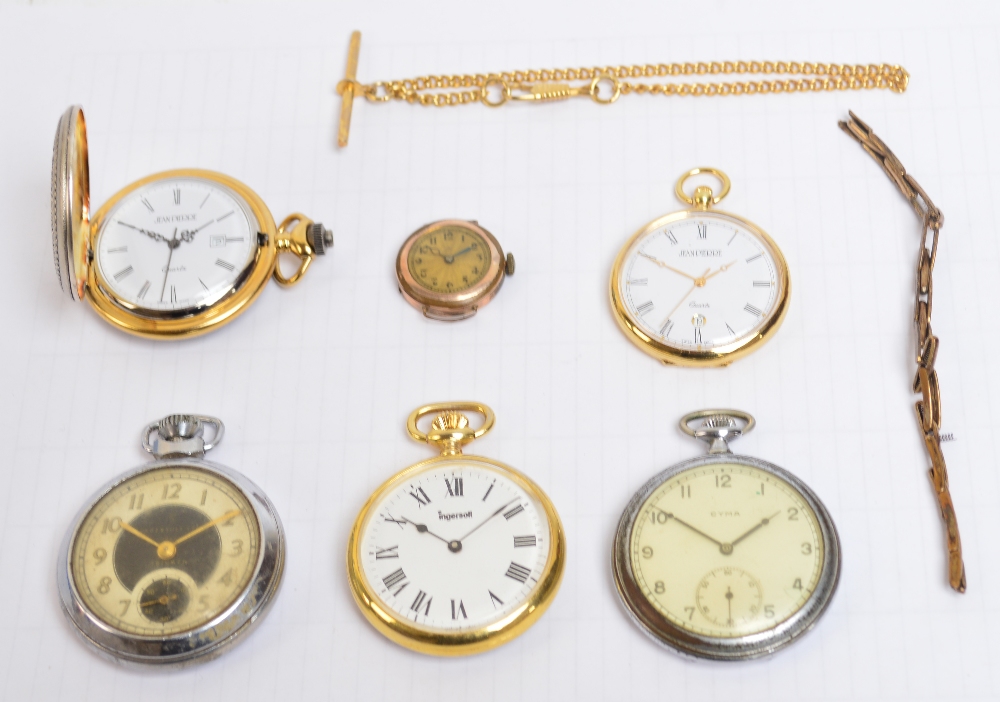 Five various pocket watches including Cyma, Ingersoll, etc,