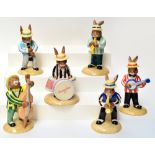 A collection of Royal Doulton Bunnykins limited edition Jazz Band Collection; DB250 "Drummer", DB184