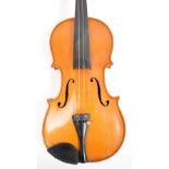 A contemporary full size French violin with one-piece back,