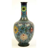 A mid 19th century Japanese cloisonné baluster vase for the Chinese market decorated with