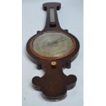 An early 19th century mahogany banjo barometer/thermometer,