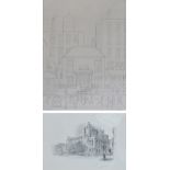 AFTER GELDART; three signed limited edition black and white prints and a print after Lowry,