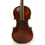 SCHOOL OF KLOTZ; a full size German violin with one-piece back,