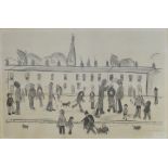 LAURENCE STEPHEN LOWRY (1887-1976); an early signed limited edition lithograph "People - 1966",