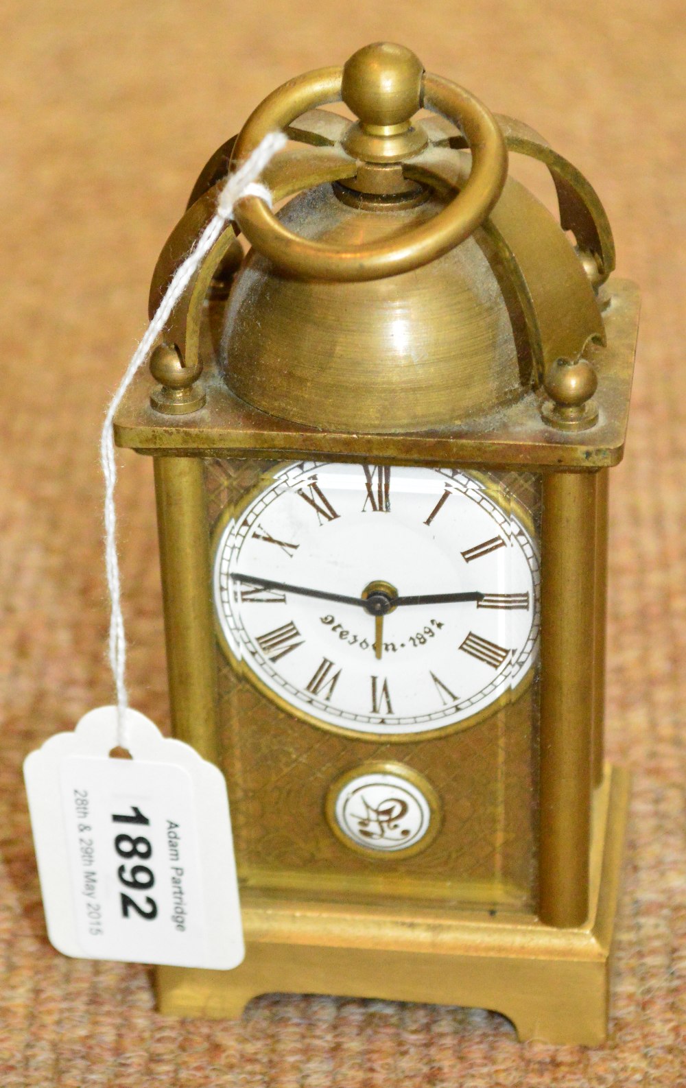 A late 19th/early 20th century German carriage clock,