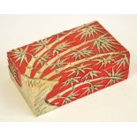 An unusual early 20th century Chinese hardwood rectangular box and cover decorated in relief with