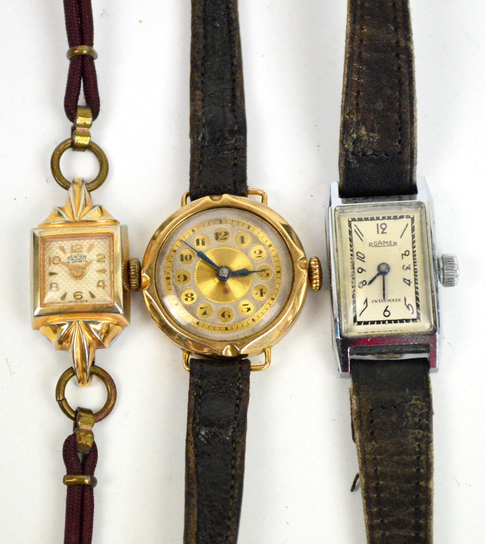 STOLKACE; a lady's vintage 9ct yellow gold cased wristwatch,