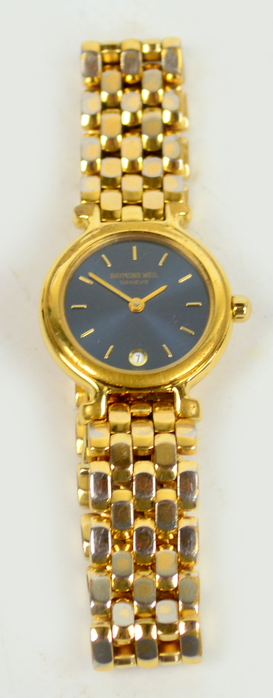 RAYMOND WEIL; an 18ct gold plated cased lady's wrist watch,