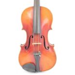 A full size German violin with two-piece back, copy of Joseph Guarnerius, with label,