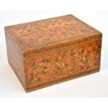 An early 20th century Indian painted box and cover,