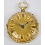 A 19th century 18ct gold cased key wind pocket watch,