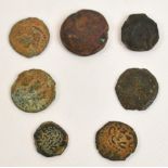 Seven various ancient coins.