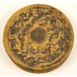 An early 19th century Chinese Export buffalo horn circular snuff box,