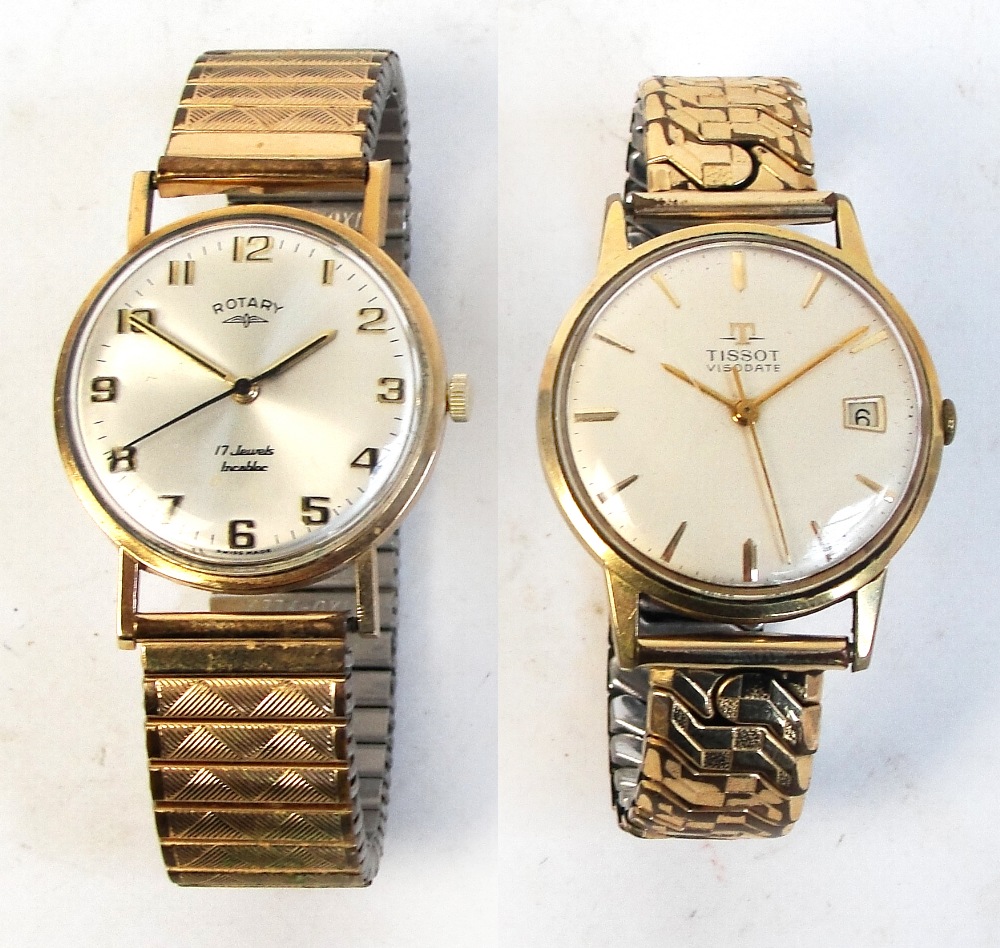 ROTARY; a gentleman's mid 20th century yellow gold cased wristwatch,