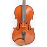 A modern French full size viola with two-piece back, Stradivarius copy, length of back 39.