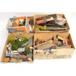 A very large collection of model railway trackside scenery, buildings, components, etc.