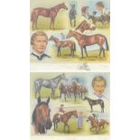 Four signed Lester Piggott montage prints.