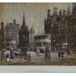 After ARTHUER DELANEY (1927-1987); signed limited edition print, "Albert Square",