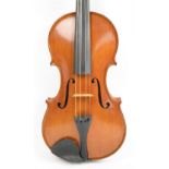 A full size English violin by John R W Read, with one-piece back, labelled "John R W Read,