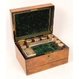 A Victorian walnut vanity box,