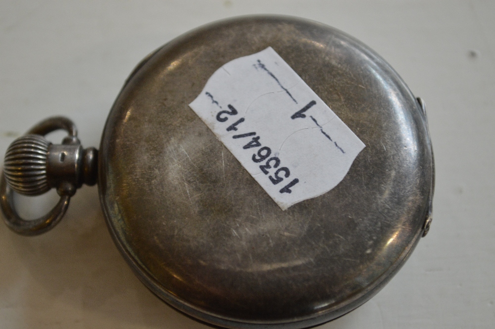 ROLEX; a silver half hunter cased crown wind pocket watch, retailed by H. Pidduck & Son, Hanley. - Image 3 of 4