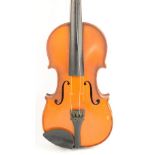 A full size French violin by Eugene Henry, with two-piece back,