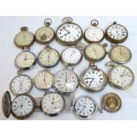 A collection of eighteen various pocket/stop watches including chrome plated cased,