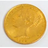 A Victoria young head full sovereign, 1862.
