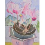 SUE ATKINSON (born 1949); watercolour, still life study of flowers, signed, 24.