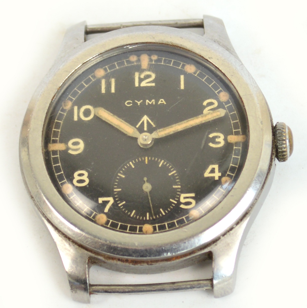 CYMA; a military stainless steel pilot's mechanical wristwatch,