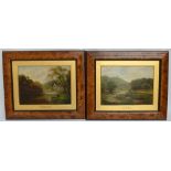 IN THE MANNER OF GEORGE WILKINS; a pair of oils on canvas, "On The Wye" and "The Bend on The Wye",