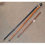 A Scottish malacca shafted walking cane, length 89cm,