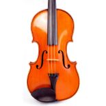 A good full size French violin with two-piece back, labelled "H Derazey a Mirecourt", and with