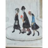 LAURENCE STEPHEN LOWRY; a signed colour print "The Family",