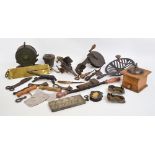 An interesting mixed collection of kitchenalia including a Spong's red seal knife polisher,